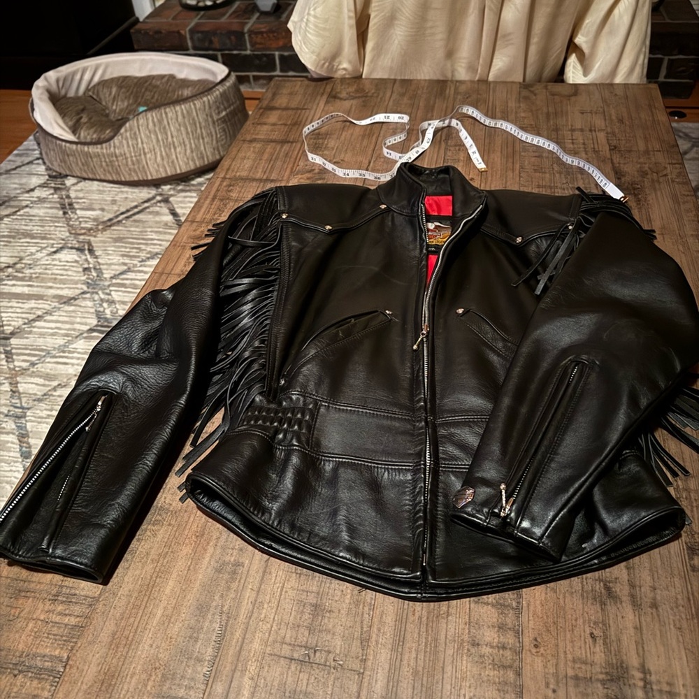 Harley-Davidson women’s Black Leather Jacket with Fringe size XS - Picture 11 of 11